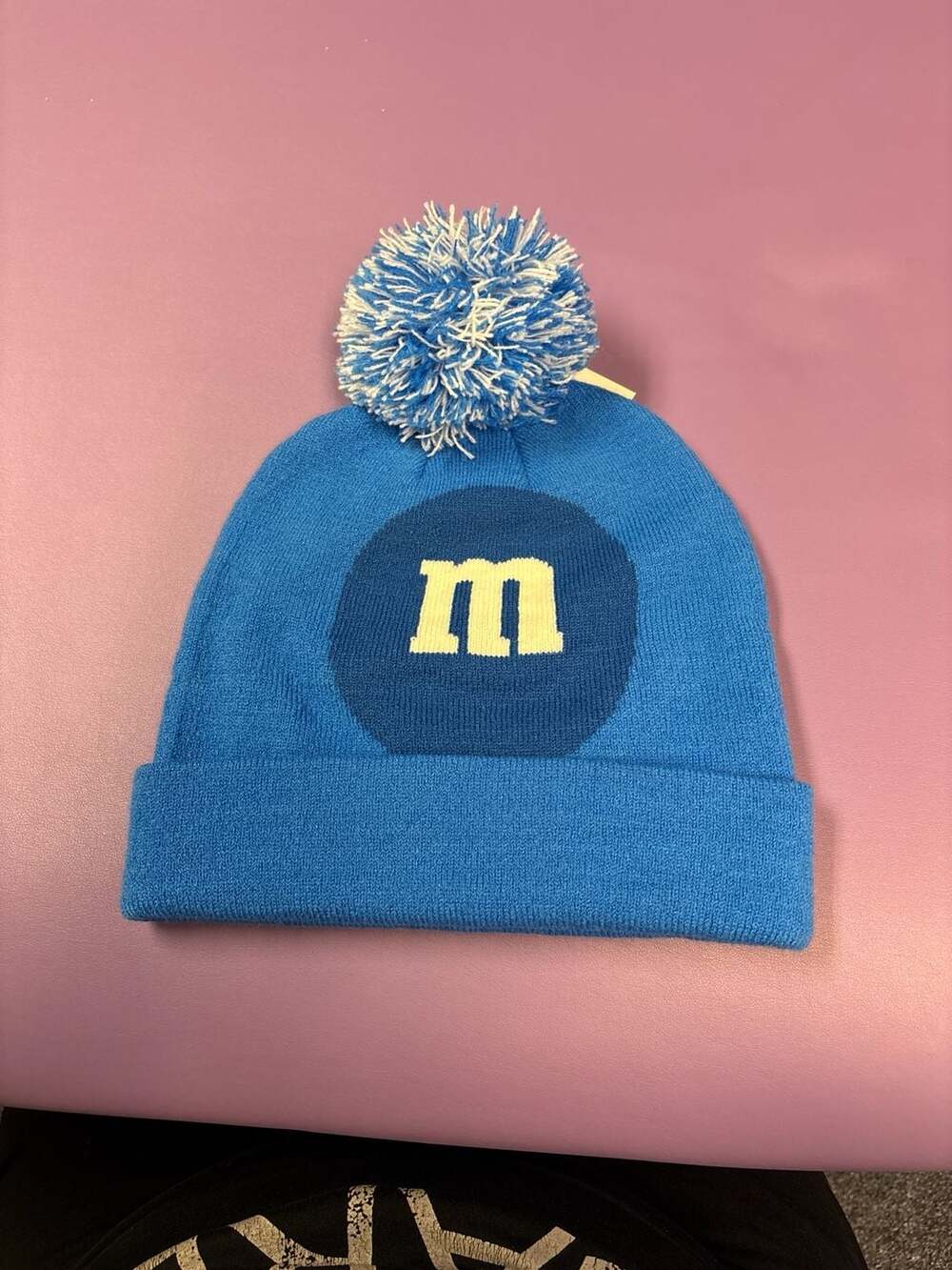 M&M's Blue Character Pom-Pom Beanie Knit Hat 50-58cm